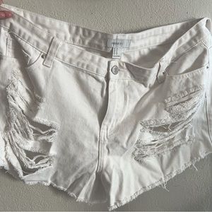 Forever 21 white ripped shorts sz 16